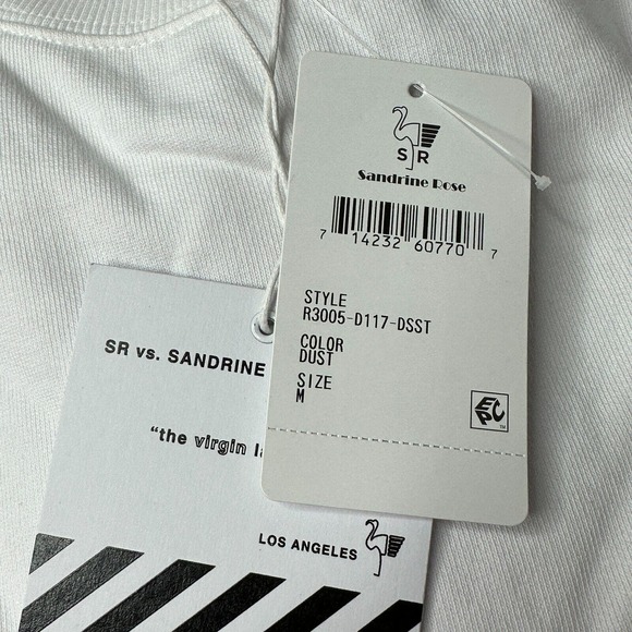 Sandrine Rose Convertible L/S S/S Distressed Sweatshirt White Women Medium NWT - Picture 13 of 14